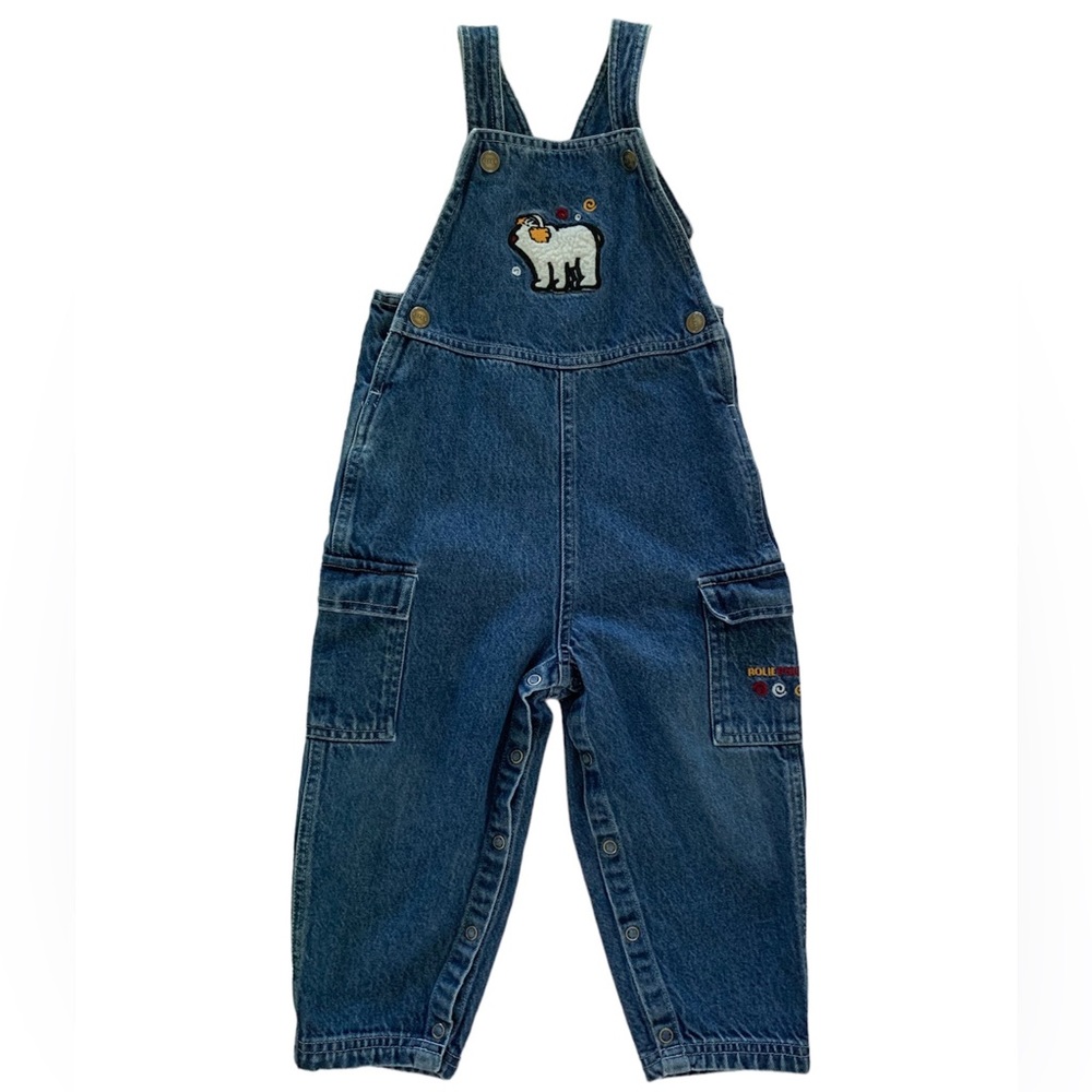 VTG Circo Baby Boys Denim Overalls Size 24M Blue Cargo Bear One Piece